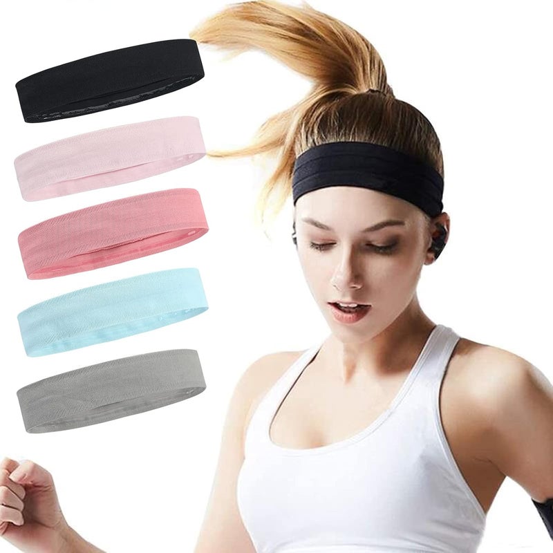 ONEYE Workout Headbands Non Slip Headband Sport Headbands Sweatbands Elastic Sport Hair Bands for Sports Travel Indoor Fitness Gym - Image 1